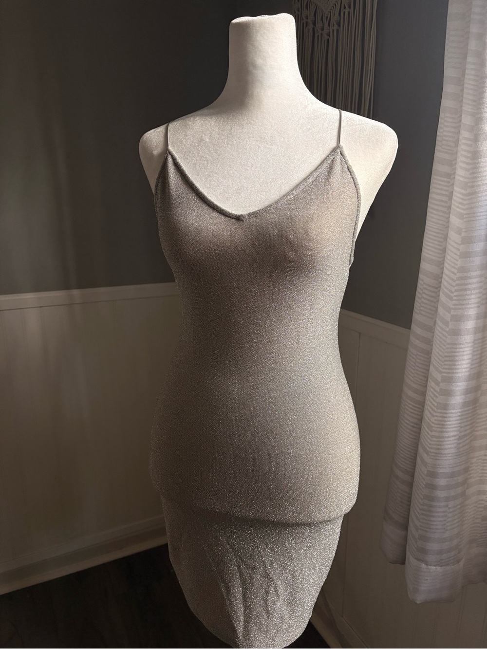Divided Silver Shimmer Slip Dress